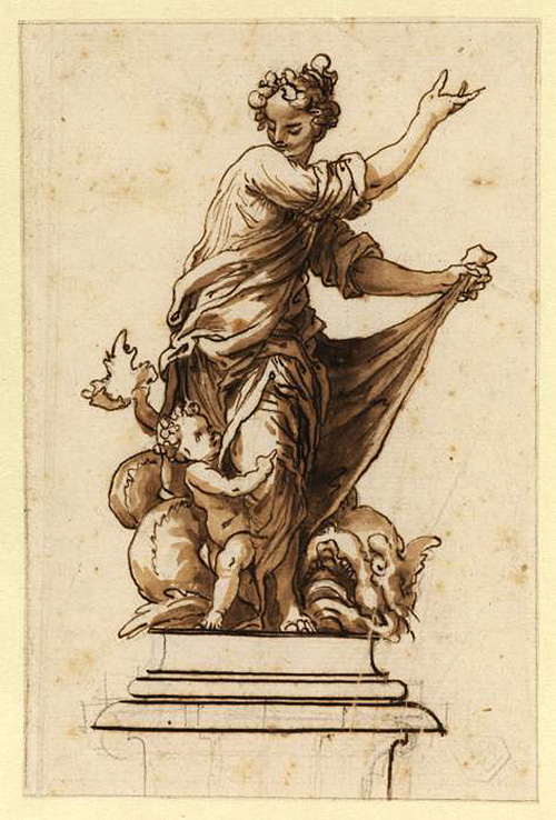 allegorical group on a pedestal